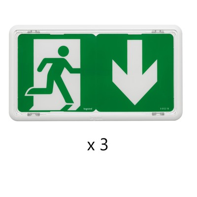 Pack 3 BAES d'�vacuation saillie � LED 45lm 1h plastique IP43 IK07 SATI Connect�