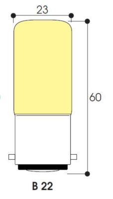 Inc - tube 23x60 230v 25w b22