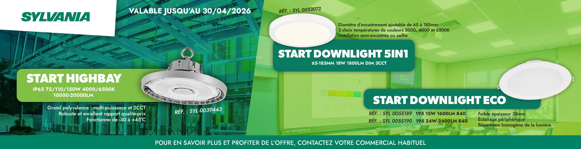 Bandeau luminaires Sylvania d�connect�