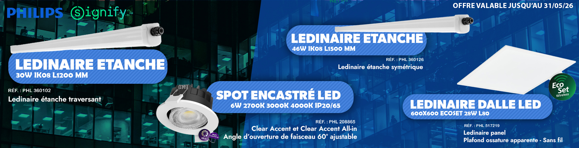 Bandeau luminaires Philips d�connect�