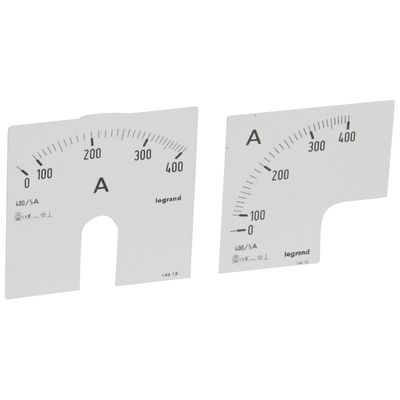 Cadran de mesure pour ampremtre analogique (1 rond + 1 carr) - 0A  400A