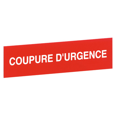 Etiquette autocollante ''coupure d'urgence'' - pour coffret ''bris de glace''
