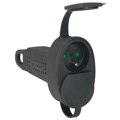 Prolongateur caoutchouc 2x2P+T 16A IP44 IK08 avec anneau de suspension