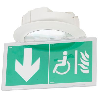 Legrand - BAES d\'�vacuation encastr� IP40 IK04 plastique ECO1 SATI AutoDiag avec dispositif de balisage renforc� pour ERP et ERT