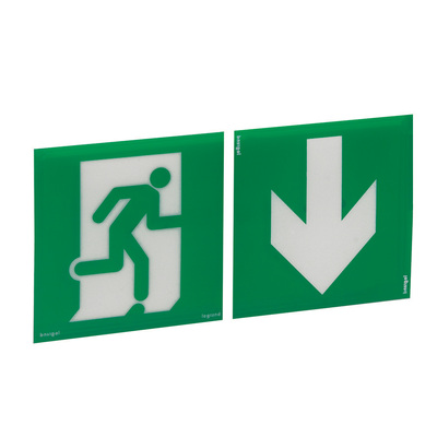 Legrand - Jeu de 2 �tiquettes de signalisation d\'�vacuation repositionnables et recyclables avec cadre de montage