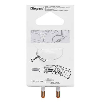 Fiche mle sans terre caoutchouc 16A - blister