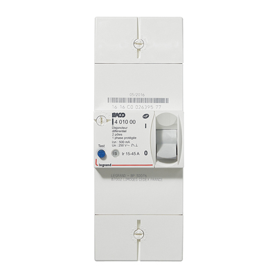 Legrand - Disjoncteur de branchement Enedis bipolaire diff�rentiel 500mA instantan�  -  45A