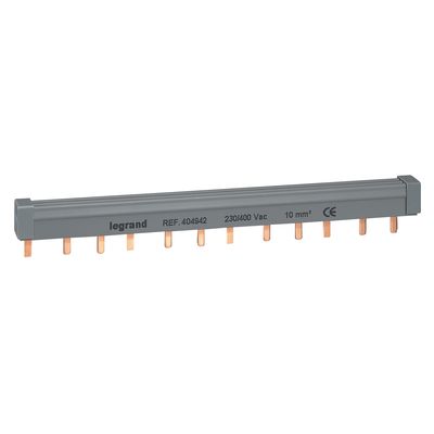 Peigne d'alimentation HX - 3P - pour bornes  vis - L. 1 range - 4 modules