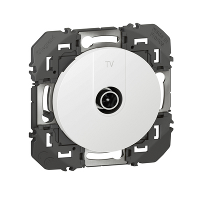 Prise TV simple �toile blind�e dooxie finition blanc