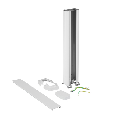 Colonnette universelle 1 compart hauteur 0,68m couvercle et corps en alu - blanc