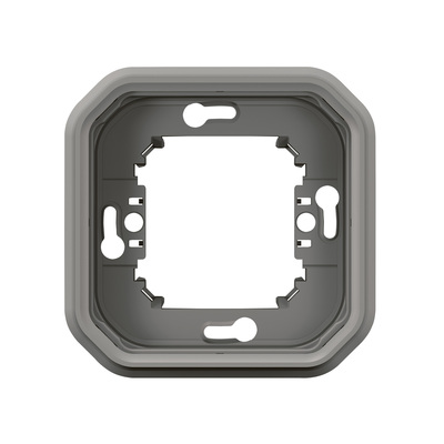 Support plaque encastr 1 poste Plexo gris