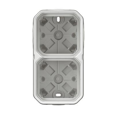 Botier saillie  embouts 2 postes horizontaux et verticaux Plexo blanc