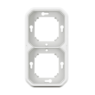 Support plaque encastr 2 postes montage horizontal/vertical Plexo blanc