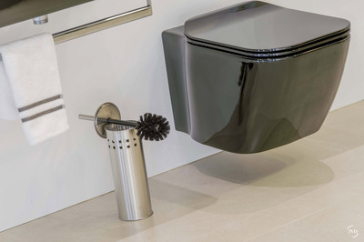 Balai Brosse WC + Support Inox bross�
