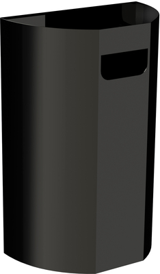 POUBELLE murale demi-lune 40L noire