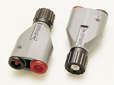 Adapt.BNC (m�le) / fiches m�les - diam 4mm X2 blister