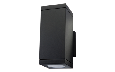 Echo applique murale cubique noir LED 2x6,2W GU10 3000K classe II IP54