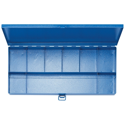 Coffret m�tallique assortiment vide, 8 petits compartiments + 1 grand