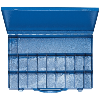 Coffret m�tallique assortiment vide, 19 petits compartiments + 1 grand