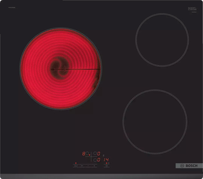 Plaque de cuisson vitrocramique Bosch Srie 4 3 zones 60cm 5700W noire