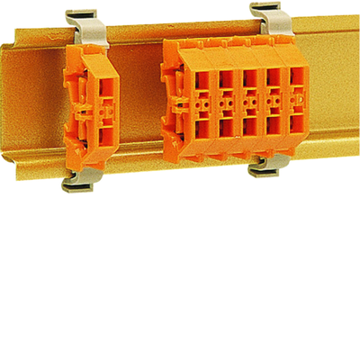 Mini Borne sur rail DIN 2,5mm�, 24A/300V, sans base de montage, Orange
