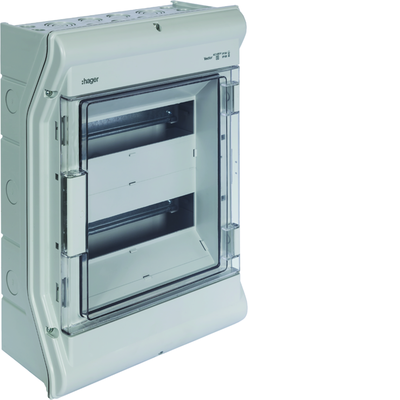 Coffret de distribution tanche Vector IP55, 2 ranges 24 modules 427x310x151mm