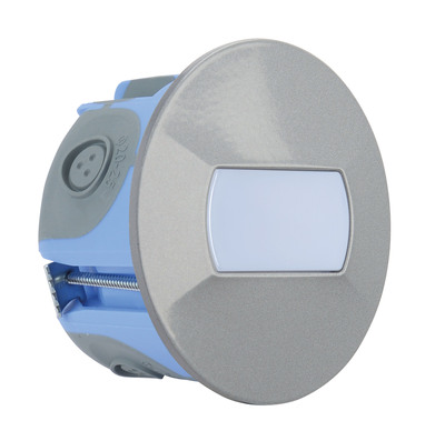BALIZ - Encastr� Mur rond, fixe, gris, LED int�g. 1,2W 3000K 7lm