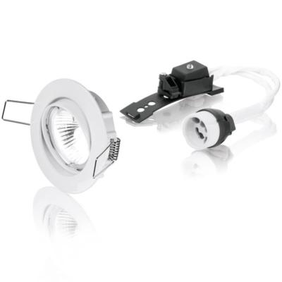 Kit spot 230v fonte basculant blanc (al25)+lampe gu10 major