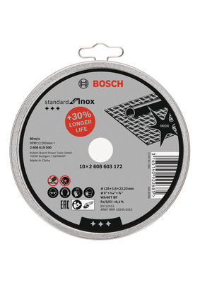 10 disques  trononner pro pour le mtal et l'inox 125x1.6x22.23 mm