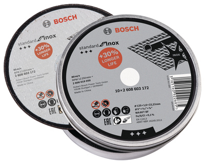 10 Disques � tron�onner PRO pour le M�tal et l'Inox 125x1.6x22.23 mm