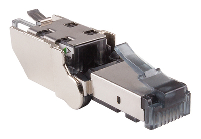 Plug RJ45 angul CAT6A blind 360  raccordement sans outil