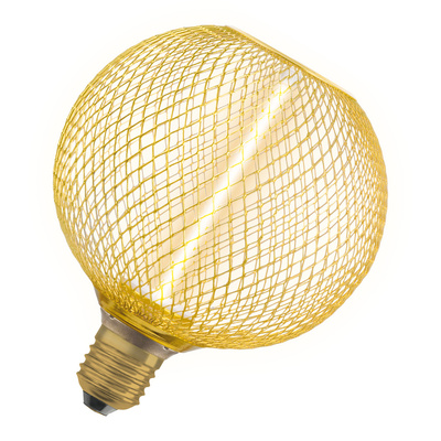 Led osram 1906 cage dor�e globe 125 filament droit gradable 3,5w 150lm 818 e27