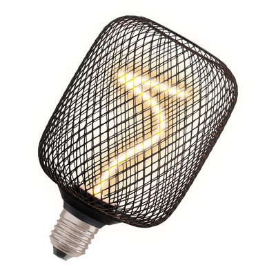 Led osram 1906 cage noire cylindr 100 filam spirale gradable 3,5w 130lm 818 e27