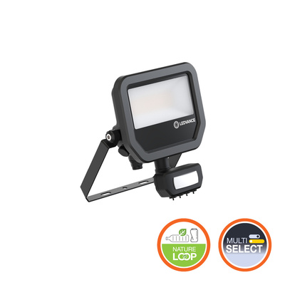 Projecteur FL20 PIR 11/17W 840 1600/2400lm Sym100 IP65 Noir MultiLumenNatureloop