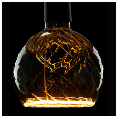 LED Floating Globe 150 twisted, ampoule LED, gris fum�e, E27, PHASE, 6W, 1900 K