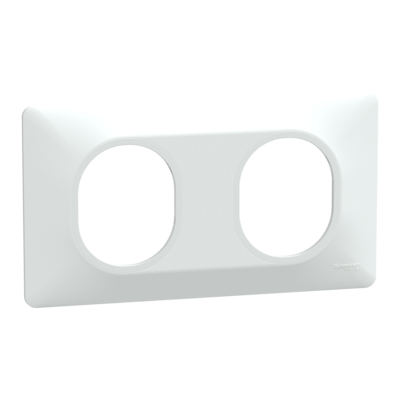 Ovalis - Plaque de finition - 2 postes Horizontal - entraxe 71 mm - Blanc