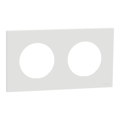 Odace - plaque de finition 2 postes - couleur Blanc craie