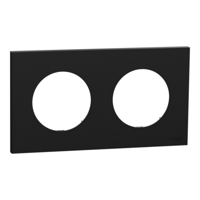 Odace - plaque de finition 2 postes - couleur Noir onyx