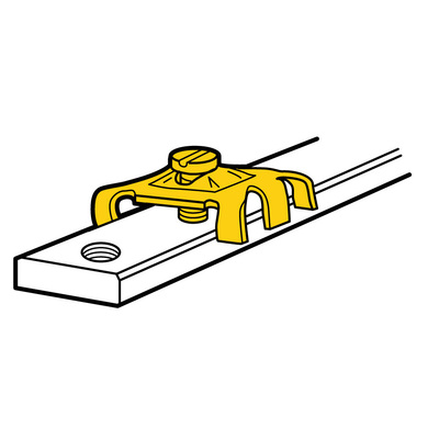 Connecteur pour barre cuivre 12x4mm � trous taraud�s