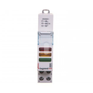 Voyant � LED CX� triple 230V~ � 400V~ - rouge et jaune et vert - 1 module