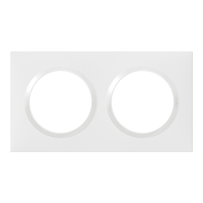 Plaque carr�e dooxie 2 postes finition Blanc