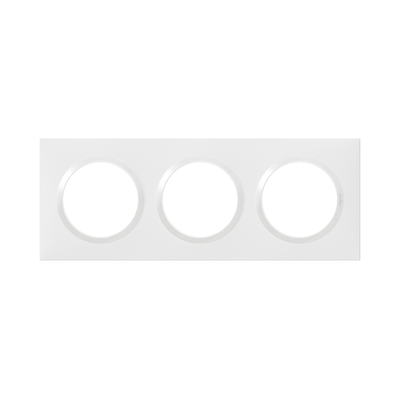 Plaque carr�e dooxie 3 postes finition Blanc