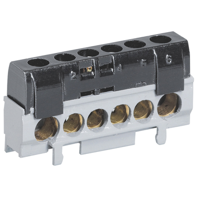 Bornier de r�partition IP2X phase - 1 connexion 10-35mm� - noir - longueur 62mm