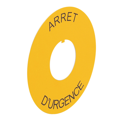 Etiquette Osmoz pour arr�t d'urgence �80Avec marquage ARRET D'URGENCE - jaune