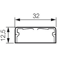Moulure DLPlus 32x12,5mm 2 compartiments longueur 2,1m - blanc