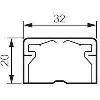 Moulure DLPlus 32x20mm 1 compartiment longueur 2,1m - blanc