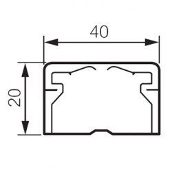 Moulure DLPlus 40x20mm 1 compartiment longueur 2,1m - blanc