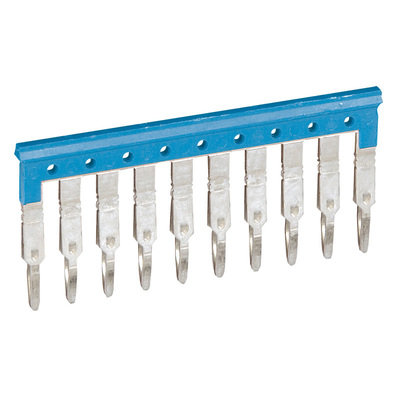 Peigne pour 10 blocs de jonction � vis ou ressort Viking 3 pas 6mm - bleu
