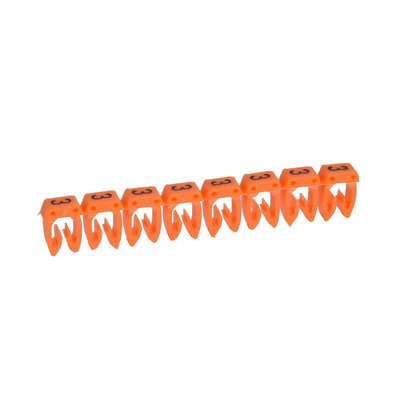 Rep�re CAB 3 pour filerie 0,5mm� � 1,5mm� et blocs de jonction chiffre 3 orange