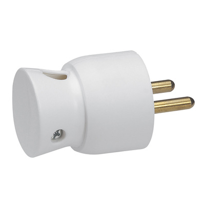Fiche plastique 2P+T 16A � sortie lat�rale - blanc